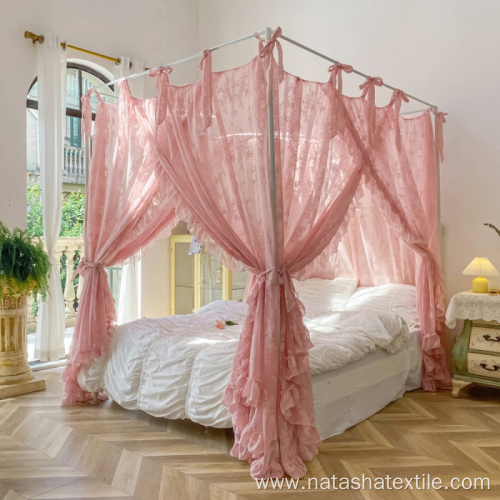 Lace floor standing mosquito net